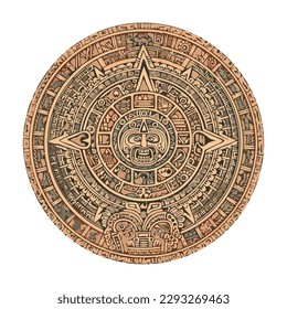 Ancient symbol of spirituality, a golden mandala isolated