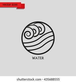 Ancient symbol of Water element with subscribe.