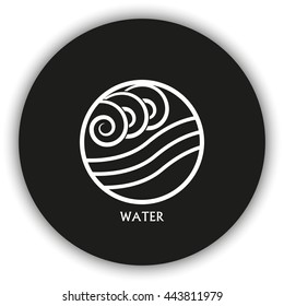 Ancient symbol of Water element with subscribe.