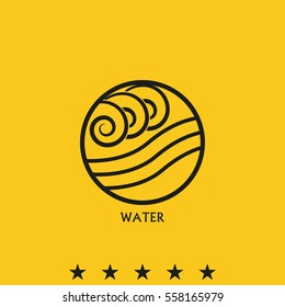 Ancient symbol of Water element with subscribe.