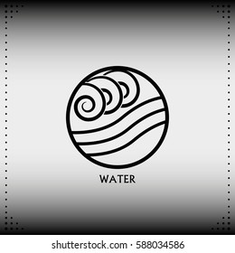 Ancient symbol of Water element with subscribe.