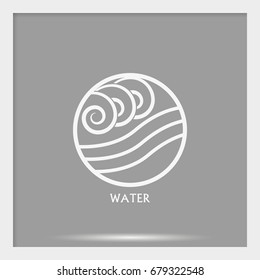 Ancient symbol of Water element with subscribe.