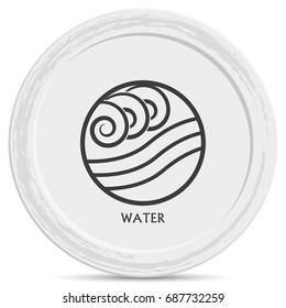 Ancient symbol of Water element with subscribe.