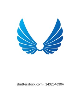 Ancient Symbolic Wings emblem. Heraldic vector design element. Retro style label, heraldry logo.