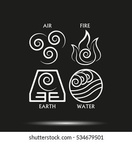 Ancient Symbols Four Elements Subscribe Vector Stock Vector (Royalty ...