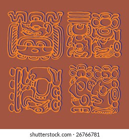 Ancient symbols of Mayan Indians