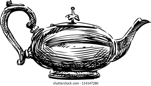 Ancient Teapot Stock Vector (Royalty Free) 114147280 | Shutterstock