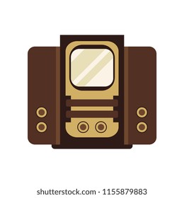 Ancient television receiver vector Illustration on a white background