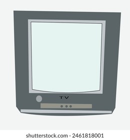 Antiguo Vector de televisión sobre fondo blanco