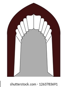 Ancient Temple Arch Vector Art 