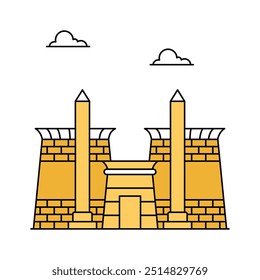 Ancient temple complex in Luxor, Egypt, Luxor Temple vector design