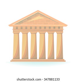Ancient Temple of Hermes vector illustration isolated on background