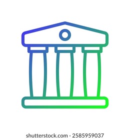 Ancient Temple Icon with Gradient Color Design