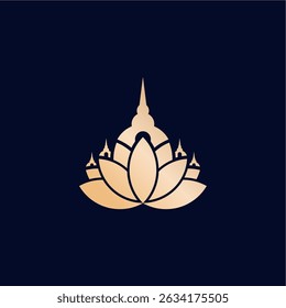 Logo do Templo Antigo: Espiritualidade Oriental Vetor Mark