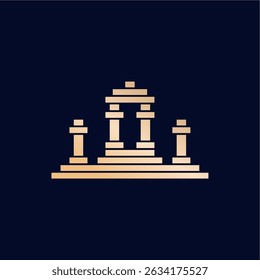 Logo do Templo Antigo: Espiritualidade Oriental Vetor Mark