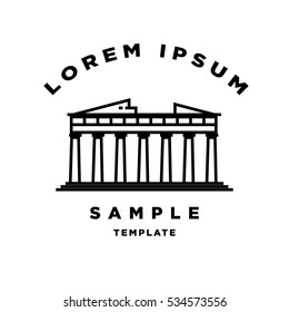 Ancient Temple Minimal Sign Vector Design