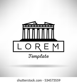 Ancient Temple Minimal Sign Vector Design