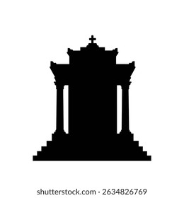 Ancient temple silhouette greek architecture design.