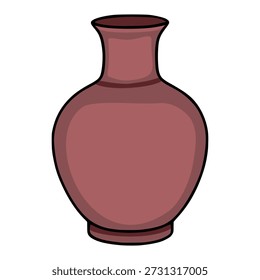 Ancient terracotta amphora vector illustration isolated on white background