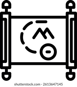 Ancient Text Line Vector Icon Design