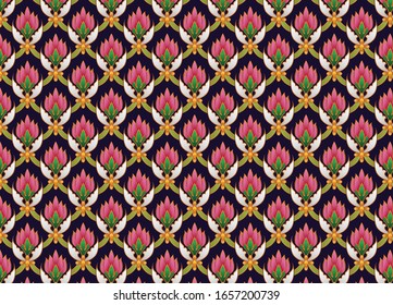 Ancient Thai art pattern.Graphic vector