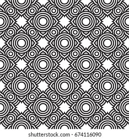 Ancient thai pattern, Thai symbol style, Black and white graphic, Seamless pattern background.