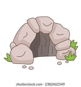 Ancient Tools Prehistoric Era Past Cartoon Illustration Vector Clipart Sticker