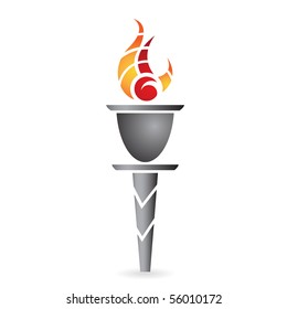 ancient torch isolated on white