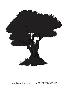 Ancient tree design element classic black design