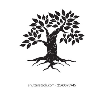 ancient tree icon vector isolated on white