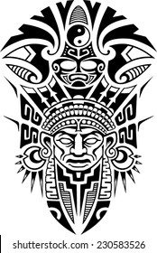 Ancient Tribal Mask Vector illustration