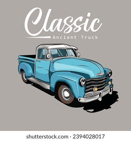Ancient truck vector illustration art