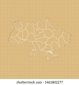 Ancient Ukraine map old paper background with space for text. Vector illustration EPS10.