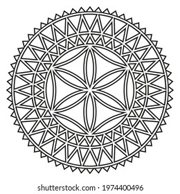 Ancient Ukrainian Solar Symbol. Vector clipart. All parts are available for coloring.