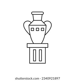 Antikes Vase-Symbol-Design einzeln auf weißem Hintergrund. Vektorgrafik