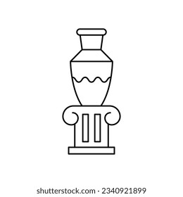 Antikes Vase-Symbol-Design einzeln auf weißem Hintergrund. Vektorgrafik