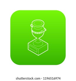 Ancient vase icon green vector isolated on white background