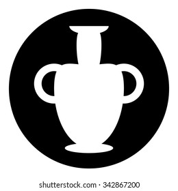 Ancient vase icon on white background. Vector illustration.