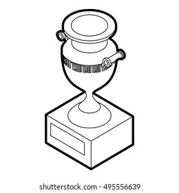 Ancient vase icon in outline style on a white background vector illustration