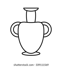 Ancient vase on white background. Vector illustration.