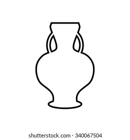 Ancient vase on white background. Vector illustration.
