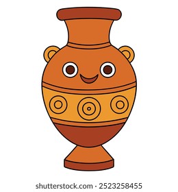 Um vaso antigo com um design tradicional, apresentando padrões e motivos intrincados, muitas vezes inspirados pela natureza ou mitologia. Seus tons terra e detalhes artesanais refletem o patrimônio cultural.