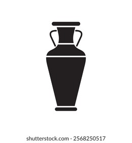 Ancient vase vector , flat black simple illustration for web and app..eps