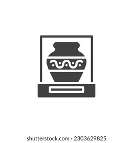 Ancient vase vector icon. Museum vase filled flat sign for mobile concept and web design. Gallery exhibition glyph icon. Symbol, logo illustration. Vector graphics
