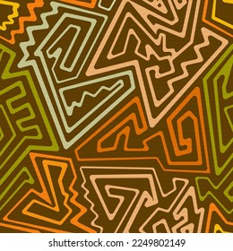 Ancient vector geometric seamless pattern