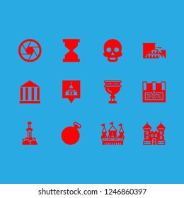 ancient vector set. With goblet, castle and photo icons in set