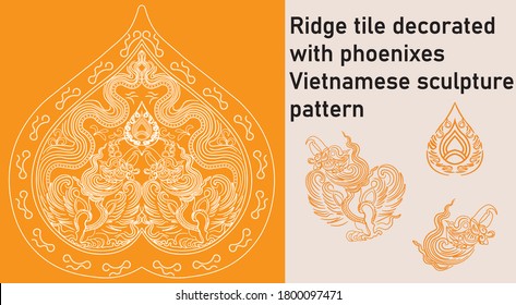 Ancient Vietnam phoenixes sculpture pattern