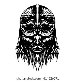 Ancient viking head illustration.