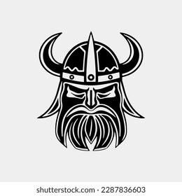 Ancient viking head for mascot. vector design