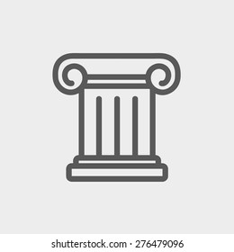Línea delgada del icono de la pared antigua para la web y el móvil, moderno diseño minimalista plano. Icono vector de gris oscuro sobre fondo gris claro.